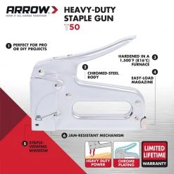 Arrow T50 Heavy Duty Staple Gun -Hand Tools Sales Store arrow staple guns t50 fa 1000