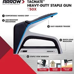 Arrow T50X TacMate Heavy Duty Staple Gun -Hand Tools Sales Store arrow staple guns t50x 44 1000