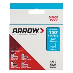 Arrow T50 Type 3/8 in. Leg x 3/8 in. Crown Galvanized Steel Staples (1,250-Pack) -Hand Tools Sales Store arrow staples 506 4f 1000