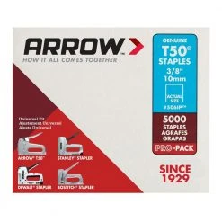 Arrow T50 3/8 in. Leg x 3/8 in. Crown Galvanized Steel Staples (5,000-Pack) 13 Arrow T50 3/8 in. Leg x 3/8 in. Crown Galvanized Steel Staples (5,000-Pack) -Hand Tools Sales Store arrow staples 506ip 4f 1000