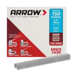 Arrow T50 3/8 in. Leg x 3/8 in. Crown Galvanized Steel Staples (5,000-Pack) 12 Arrow T50 3/8 in. Leg x 3/8 in. Crown Galvanized Steel Staples (5,000-Pack) -Hand Tools Sales Store arrow staples 506ip c3 1000