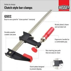 BESSEY Clutch Clamp Set (4-Piece) -Hand Tools Sales Store bessey clamp sets gscc4pk c 1f 1000