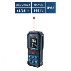 Bosch BLAZE 165 ft. Laser Distance Tape Measuring Tool with Color Screen and Measurement Rounding Functionality -Hand Tools Sales Store bosch laser distance measurer glm165 22 1d 1000