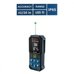 Bosch BLAZE 165 ft. Green Laser Distance Tape Measuring Tool with Bluetooth, Haptic Feedback, and Measurement Rounding -Hand Tools Sales Store bosch laser distance measurer glm165 27cg 1d 1000