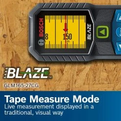 Bosch BLAZE 165 ft. Green Laser Distance Tape Measuring Tool with Bluetooth, Haptic Feedback, and Measurement Rounding -Hand Tools Sales Store bosch laser distance measurer glm165 27cg 76 1000