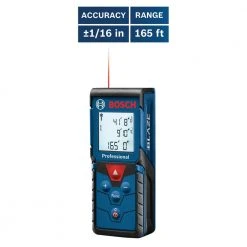 Bosch BLAZE 165 ft. Laser Distance Tape Measuring Tool with Area and Volume -Hand Tools Sales Store bosch laser distance measurer glm165 40 1d 1000