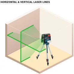 Bosch 40 ft. Green Cross Line Laser Level Self Leveling with VisiMax Technology, 360 Degree Mounting Device and Carrying Pouch -Hand Tools Sales Store bosch laser level gll 40 20 g 40 1000