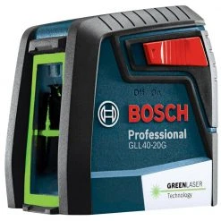Bosch 40 ft. Green Cross Line Laser Level Self Leveling with VisiMax Technology, 360 Degree Mounting Device and Carrying Pouch -Hand Tools Sales Store bosch laser level gll 40 20 g 66 1000