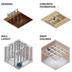 Bosch 800 ft. Rotary Laser Level Self Leveling Complete Kit with Hard Carrying Case Factory Reconditioned -Hand Tools Sales Store bosch laser level grl800 20hvk rt 40 1000