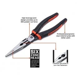 Crescent 8 in. Z2 Dual Material High Leverage Long Nose Pliers 15 Crescent 8 in. Z2 Dual Material High Leverage Long Nose Pliers -Hand Tools Sales Store crescent all trades needle nose pliers z6548cg c3 1000