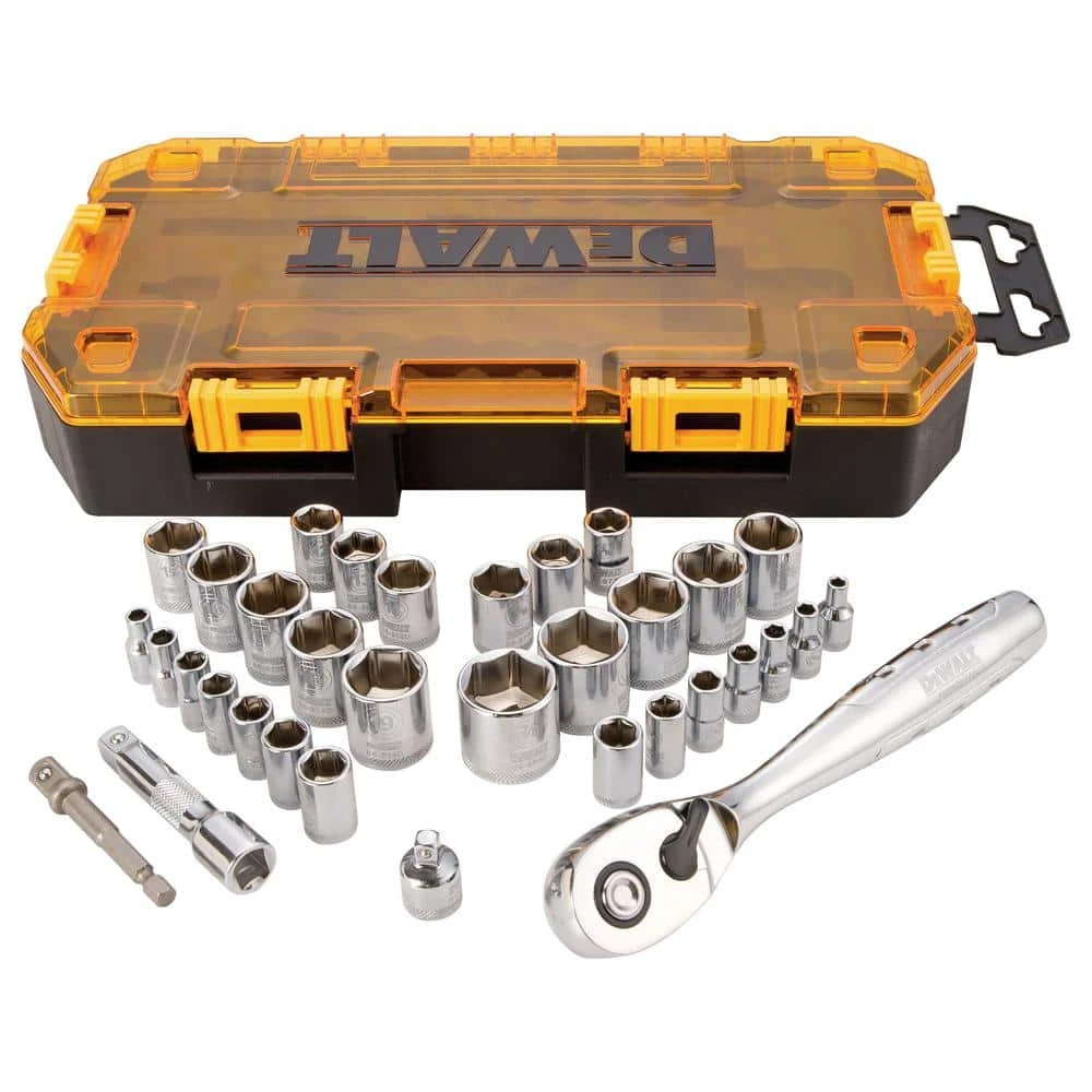 DEWALT 1/4 in. and 3/8 in. Drive Socket Set (34-Piece) and 1/4 in. and 3/8 in. Drive Tool Accessory Set (15-Piece) 3 DEWALT 1/4 in. and 3/8 in. Drive Socket Set (34-Piece) and 1/4 in. and 3/8 in. Drive Tool Accessory Set (15-Piece) - Image 3