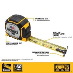 DEWALT 25 ft. x 1-1/4 in. XP Premium Tape Measure -Hand Tools Sales Store dewalt tape measures dwht36225ths 40 1000