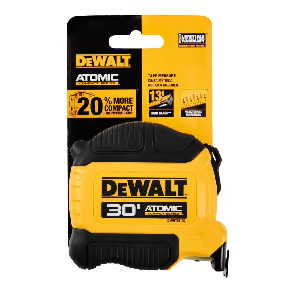 DEWALT ATOMIC 30 ft. x 1-1/8 in. Tape Measure 3 DEWALT ATOMIC 30 ft. x 1-1/8 in. Tape Measure - Image 3
