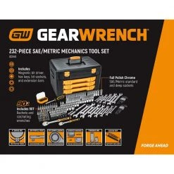 GEARWRENCH 1/4 in. and 3/8 in. Drive 90-Tooth Standard and Deep SAE/Metric Mechanics Tool Set in 3-Drawer Storage Box (232-Piece) 17 GEARWRENCH 1/4 in. and 3/8 in. Drive 90-Tooth Standard and Deep SAE/Metric Mechanics Tool Set in 3-Drawer Storage Box (232-Piece) -Hand Tools Sales Store gearwrench mechanics tool sets 80949 40 1000