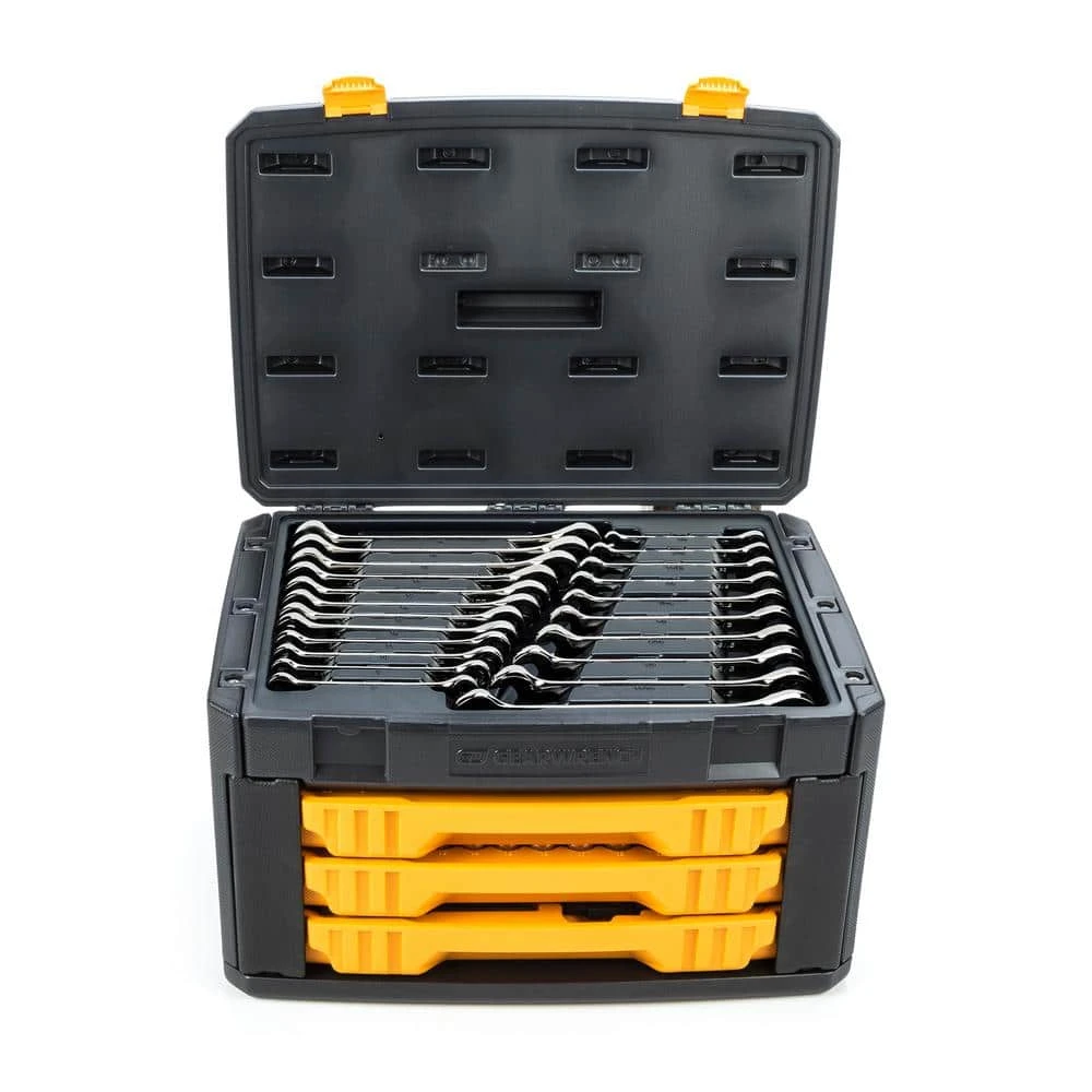 GEARWRENCH 1/4 in. and 3/8 in. Drive 90-Tooth Standard and Deep SAE/Metric Mechanics Tool Set in 3-Drawer Storage Box (232-Piece) 7 GEARWRENCH 1/4 in. and 3/8 in. Drive 90-Tooth Standard and Deep SAE/Metric Mechanics Tool Set in 3-Drawer Storage Box (232-Piece) - Image 7