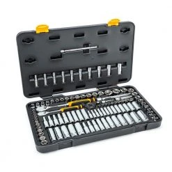 GEARWRENCH 1/4 in. and 3/8 in. Drive 6-Point Standard & Deep SAE/Metric 90-Tooth Ratchet and Socket Mechanics Tool Set (106-Piece)