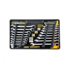 GEARWRENCH SAE/MM 90-Tooth Pro Combination Ratcheting Wrench Tool Set with Tray (18-Piece) 11 GEARWRENCH SAE/MM 90-Tooth Pro Combination Ratcheting Wrench Tool Set with Tray (18-Piece) -Hand Tools Sales Store gearwrench ratcheting wrenches 86698 4f 1000