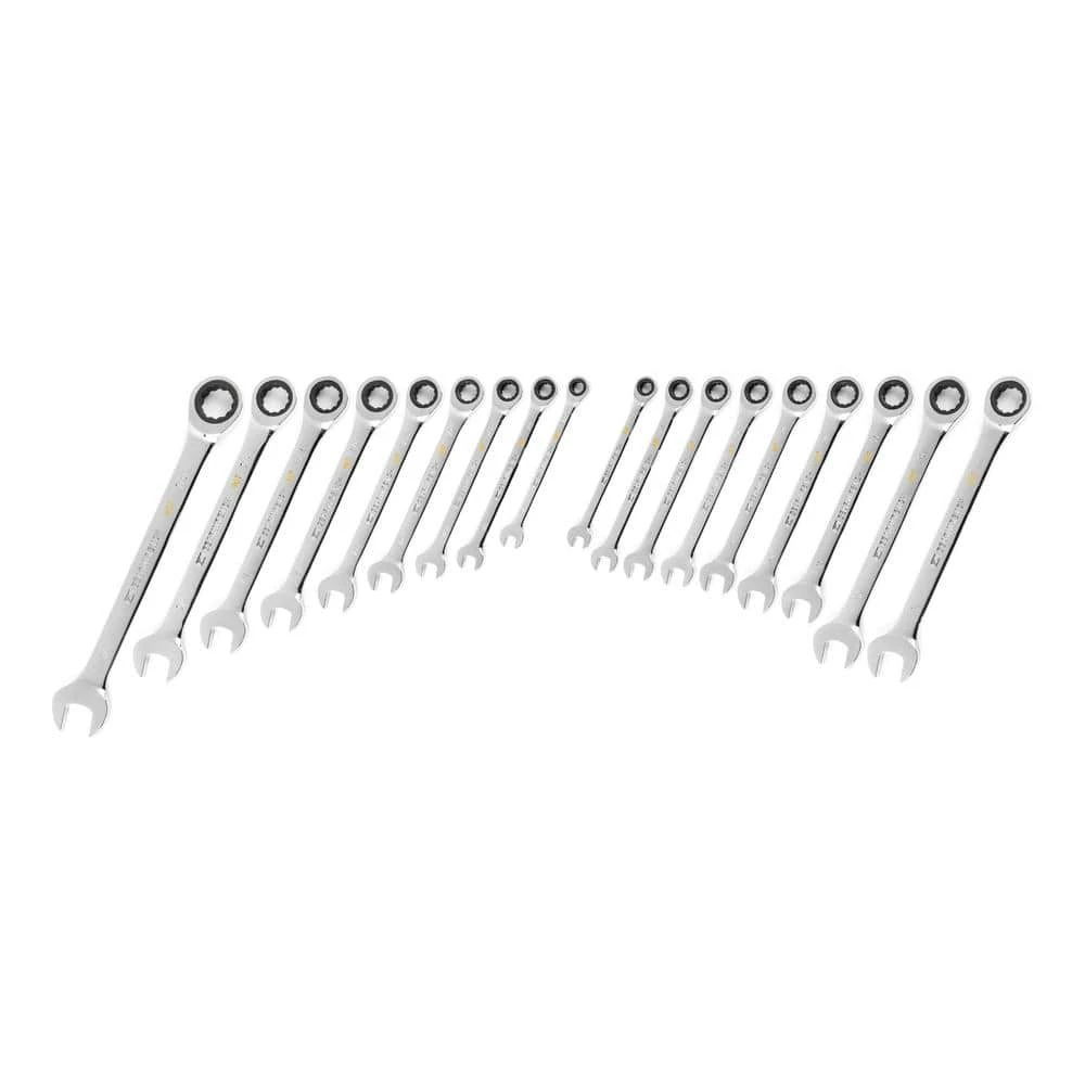 GEARWRENCH SAE/MM 90-Tooth Pro Combination Ratcheting Wrench Tool Set with Tray (18-Piece) 3 GEARWRENCH SAE/MM 90-Tooth Pro Combination Ratcheting Wrench Tool Set with Tray (18-Piece) - Image 3