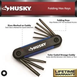 Husky SAE/Metric Folding Hex Key Set With Bonus Torx Set (3-Piece) -Hand Tools Sales Store husky hex key sets hfhk3pcset a0 1000