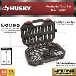 Husky Mechanics Tool Set (119-Piece) 13 Husky Mechanics Tool Set (119-Piece) -Hand Tools Sales Store husky mechanics tool sets h119mts 40 1000