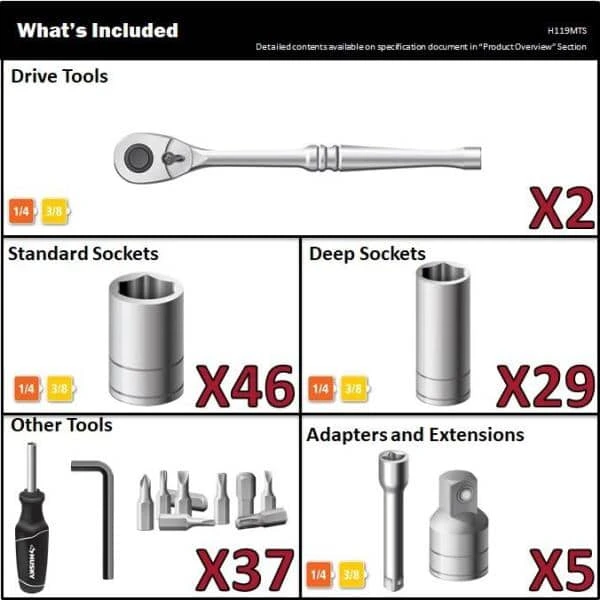 Husky Mechanics Tool Set (119-Piece) 2 Husky Mechanics Tool Set (119-Piece) - Image 2