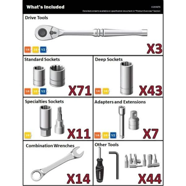 Husky Mechanics Tool Set (194-Piece) 2 Husky Mechanics Tool Set (194-Piece) - Image 2