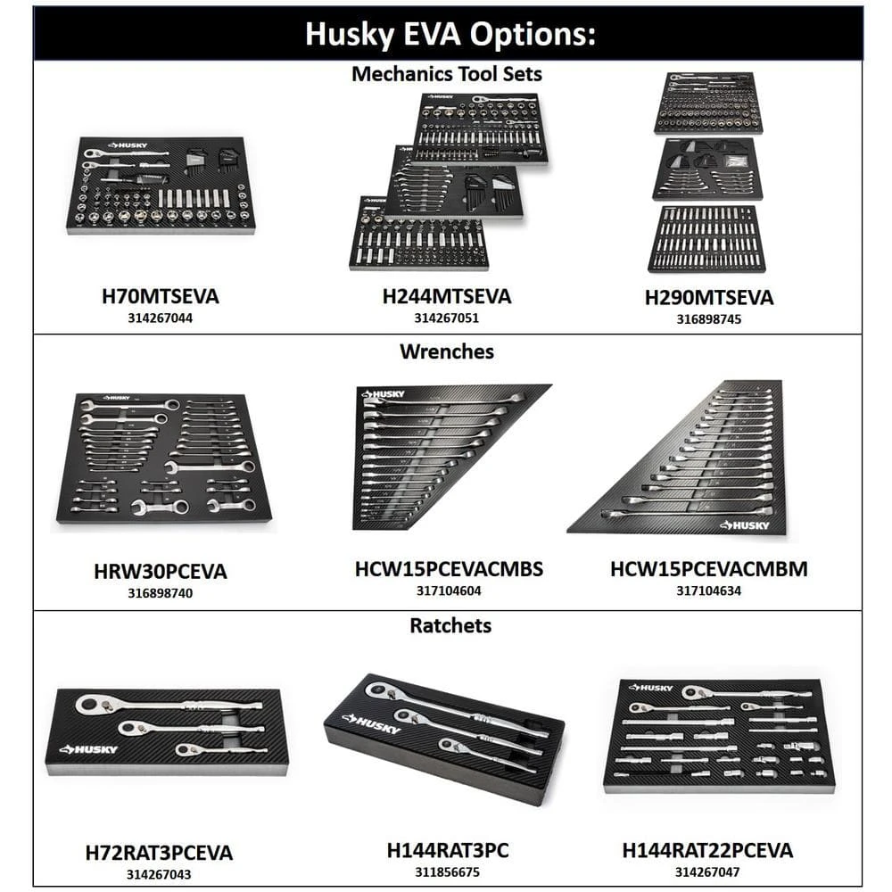 Husky Mechanics Tool Set in EVA Trays (290-Piece) 7 Husky Mechanics Tool Set in EVA Trays (290-Piece) - Image 7