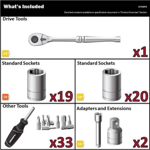 Husky Mechanics Tool Set (75-Piece) 2 Husky Mechanics Tool Set (75-Piece) - Image 2