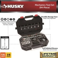 Husky Mechanics Tool Set (94-Piece) 12 Husky Mechanics Tool Set (94-Piece) -Hand Tools Sales Store husky mechanics tool sets h94mts 40 1000