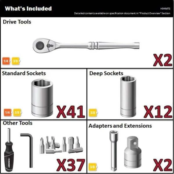 Husky Mechanics Tool Set (94-Piece) 2 Husky Mechanics Tool Set (94-Piece) - Image 2