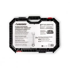 Husky 72-Tooth Ratcheting SAE/MM Combination Wrench Set (20-Piece) -Hand Tools Sales Store husky ratcheting wrenches hrw20pcsmn 06 44 1000