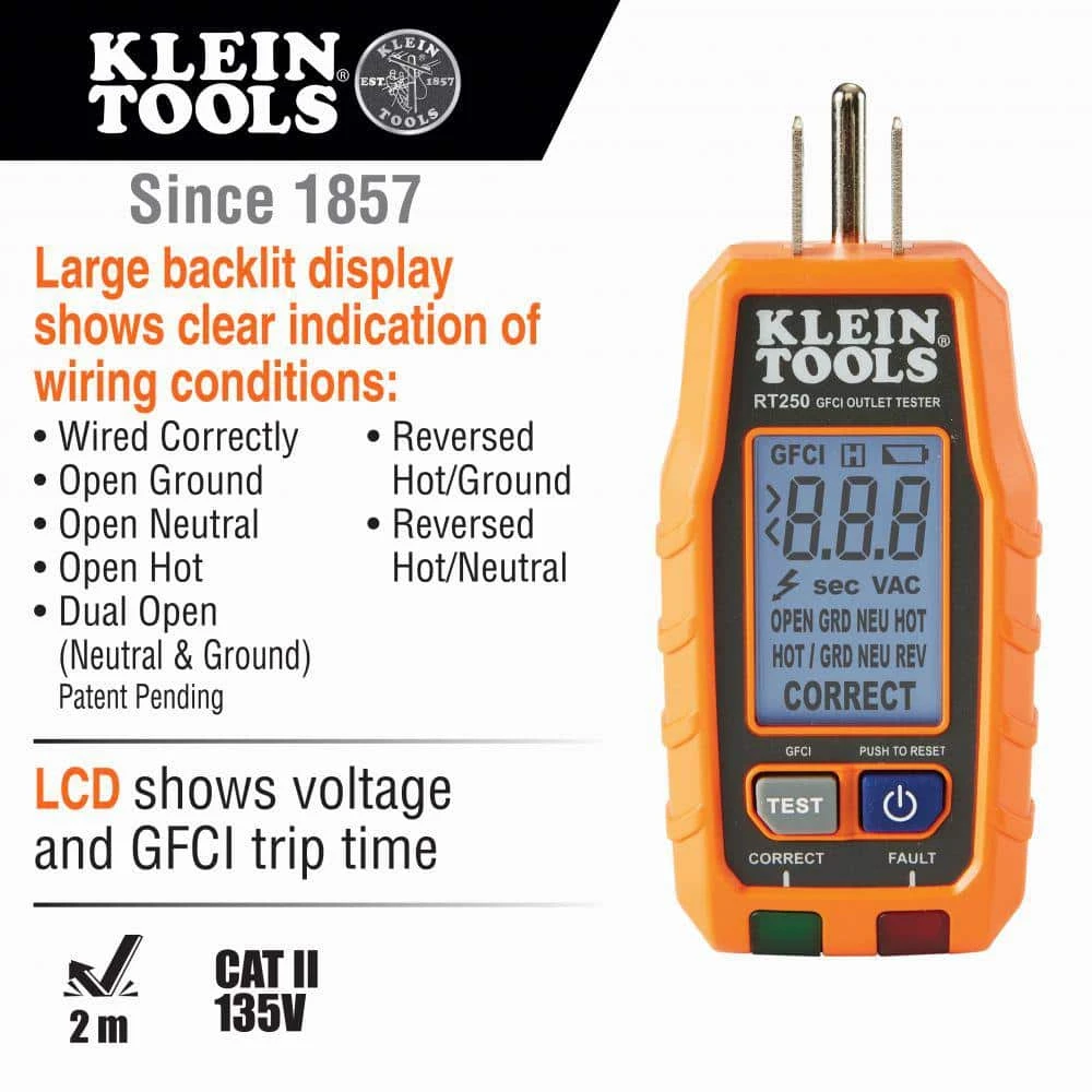 Klein Tools Multi-Meter, Voltage Tester and Outlet Tester Premium Electrical Tool Set 5 Klein Tools Multi-Meter, Voltage Tester and Outlet Tester Premium Electrical Tool Set - Image 5