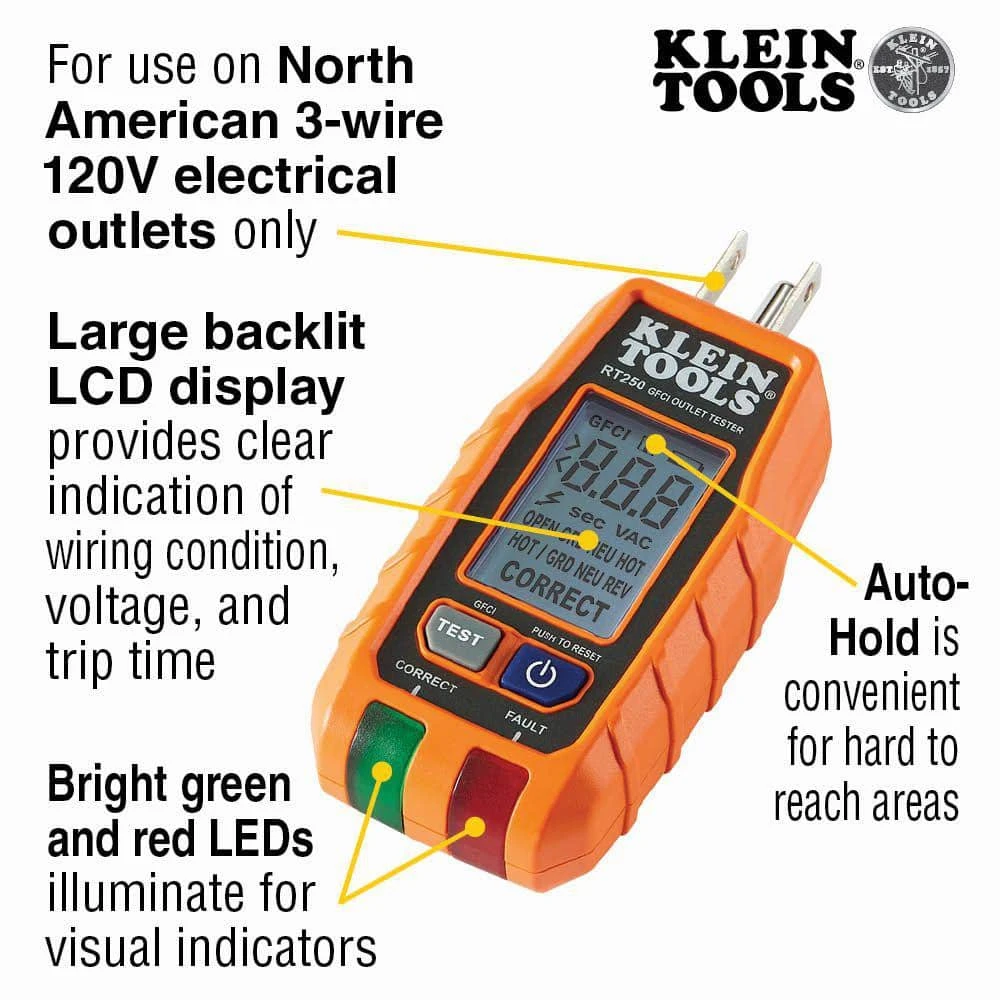 Klein Tools Multi-Meter, Voltage Tester and Outlet Tester Premium Electrical Tool Set 4 Klein Tools Multi-Meter, Voltage Tester and Outlet Tester Premium Electrical Tool Set - Image 4