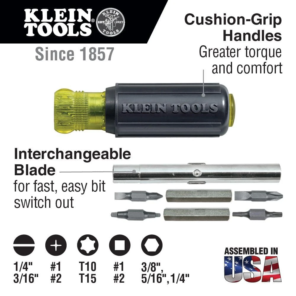 Klein Tools 2-Piece 12-Volt-1000-Volt AC Dual Range Non-Contact Voltage Tester and Multi-Bit Screwdriver Tool Set 3 Klein Tools 2-Piece 12-Volt-1000-Volt AC Dual Range Non-Contact Voltage Tester and Multi-Bit Screwdriver Tool Set - Image 3