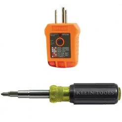 Klein Tools 11-in-1 Multi-Bit Screwdriver and Nut Driver and GFCI Receptacle Tester Tool Set