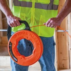 Klein Tools Multi-Groove Fiberglass 100 ft. Fish Tape with Spiral Steel Leader and Folding Jab Saw Tool Set -Hand Tools Sales Store klein tools electricians tool sets m2o41708kit 66 1000