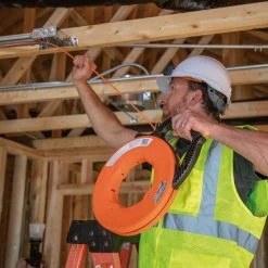 Klein Tools Multi-Groove Fiberglass 100 ft. Fish Tape with Spiral Steel Leader and Folding Jab Saw Tool Set -Hand Tools Sales Store klein tools electricians tool sets m2o41708kit 77 1000