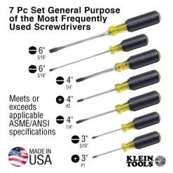 Klein Tools 7-Piece Assorted Screwdriver Set with Cushion Grip Handles -Hand Tools Sales Store klein tools screwdriver sets 85076 40 1000