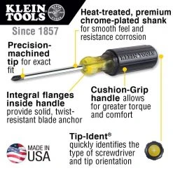 Klein Tools 7-Piece Assorted Screwdriver Set with Cushion Grip Handles -Hand Tools Sales Store klein tools screwdriver sets 85076 a0 1000