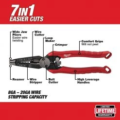 Milwaukee 7-in-1 Combination Wire Stripper/Cutter Plier with FASTBACK Folding Utility Knife Set and 11-in-1 Screwdriver (4-Piece) -Hand Tools Sales Store milwaukee all trades cutting pliers 48 22 3078 48 22 1503 48 22 2761 40 1000