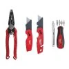 Milwaukee 7-in-1 Combination Wire Stripper/Cutter Plier with FASTBACK Folding Utility Knife Set and 11-in-1 Screwdriver (4-Piece)