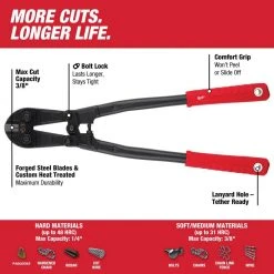 Milwaukee 18 in. Bolt Cutter with 3/8 in. Maximum Cut Capacity and 6-in-1 Wire Strippers Pliers -Hand Tools Sales Store milwaukee bolt cutters 48 22 4018 48 22 3079 e1 1000