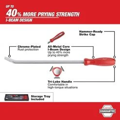 Milwaukee 1/2 in. Drive 15 in. Breaker Bar with Hook and Pick Set and Pry Bar Set (9-Piece) -Hand Tools Sales Store milwaukee breaker bars 48 22 9011 48 22 9214 48 22 9215 40 1000