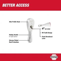 Milwaukee 1/2 in. Drive 24 in. Breaker Bar and 1/4 in. Drive 90-Tooth 3 in. Stubby Ratchet (2-Piece) -Hand Tools Sales Store milwaukee breaker bars 48 22 9013 48 22 9003 40 1000