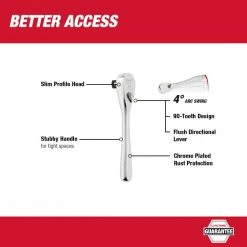 Milwaukee 1/2 in. Drive 24 in. Breaker Bar and 3/8 in. Drive 90-Tooth 5 in. Stubby Ratchet (2-Piece) -Hand Tools Sales Store milwaukee breaker bars 48 22 9013 48 22 9036 40 1000