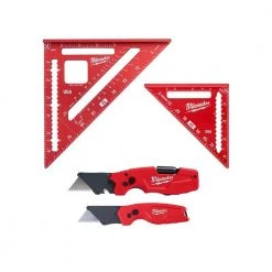Milwaukee FASTBACK 6-In-1 Folding Utility Knife and FASTBACK Compact Folding Utility Knife Set with Square Set (4-Piece)