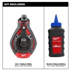 Milwaukee 100 ft. Bold Line Chalk Reel Kit with Blue Chalk -Hand Tools Sales Store milwaukee chalk lines and reels 48 22 3982 40 1000