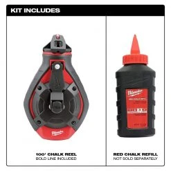 Milwaukee 100 ft. Bold Line Chalk Reel Kit with Red Chalk -Hand Tools Sales Store milwaukee chalk lines and reels 48 22 3986 40 1000
