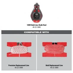 Milwaukee 100 ft. Bold Line Chalk Reel Kit with Red Chalk -Hand Tools Sales Store milwaukee chalk lines and reels 48 22 3986 a0 1000