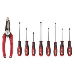 Milwaukee 7.75 in. Combination Electricians 6-in-1 Wire Strippers Pliers and Screwdriver Set (9-Piece)